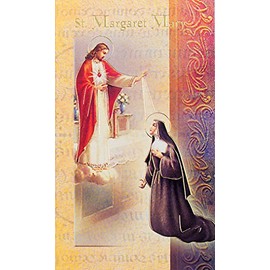 William J. Hirten Deluxe Catholic Holy Card with Traditional Prayers (Saint Margaret Mary)