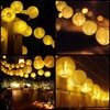 SWEET SHINE White Lantern String Lights, 10 Waterproof Nylon Lanterns