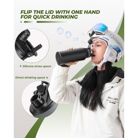 ROCKBROS Stainless Steel Water Bottle, 550 ml/650 ml/1000 ml/1200 ml, Insulated Jug, BPA-Free Water Bottle, Large Capacity, Leak-Proof Thermos Flask for Bicy