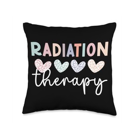 Radiation Therapy For Radiation Therapist Therapy Heart Radiation Therapist Throw Pillow, 16x16, Multicolor