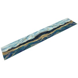 Camino de mesa para decoración de mesa, color azul marino, mezcla de líneas doradas agrietadas, mármol para cocina, comedor, corredores para fiesta, decoración del hogar, 13 x 108 pulgadas