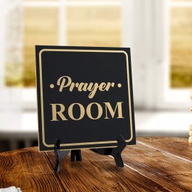 Signs ByLITA Prayer Room 5"x 5" Square Table Sign With Acrylic Easel | Religious Décor