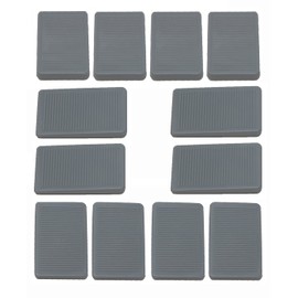 12 x fiXte Furniture Wedges Levellers Levelling Shims Soft Rubber Flexible Stackable Wedges in Grey