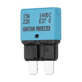 DMiotech Automatic Mini Reset Fuse, 14V DC 15A ATC/ATO Auto Circuit Breaker Reset Fuses Low Profile Blade Fuses for Car Truck SUV Marine Boat Motorcycle, Blue