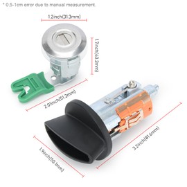 Ignition Switch Lock Cylinder Door Lock Cylinder with Key Fit for Ford Econoline E150 Van E250 Van E350 Van 1997-2020 Replace LC6177 703369 597638 (Ford E-Series 97-20)