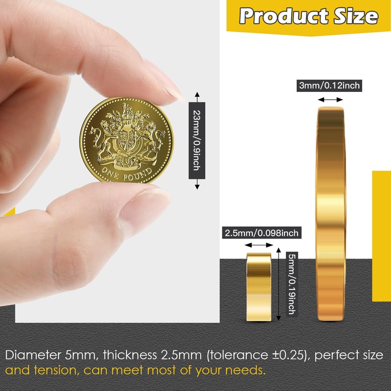 Wukong Gold Magnets 5x2.5mm | 80 Pack, Strong Round Magnet