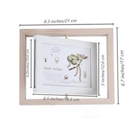 JOSON Rotating Photo Frame, Antique Rotating DIY Desktop Floating Photo Frame (4x6) (wood color)