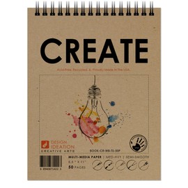 Design Ideation MULTI-MEDIA : Premium Paper Creative Project Book for Pencil, Ink, Marker, Charcoal and Watercolor Paints. Great for Art, Design and Education. MADE in The USA. (8.5" x 11") (2)