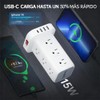 SMALLRT Regleta Torre Multicontacto, Extension Electrica USB C, Conector Multiple