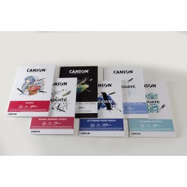 Canson Lettering C31250P026 A4 20 Sheets Satin 180 g White Felt Tip Pen