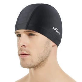 Lycra Swimming Cap, Firesara Swim Cap Anti-Tear Swim Hat Comfortable No-Slip for Men Women Long Short Hair Adult Boys Girls-Grain Black