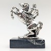 Helcee Handmade Silver Patina Alexander The Great Statue on Black