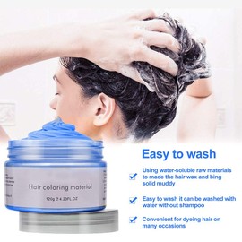 Temporary Hair Color Wax, Blue Hair Spray, Natural Hair Wax Color Spray 4.23 Ounces, Kids Women Temporary Hair Dye Wax Styling Clays Pomades for Christmas Parties,Role Playing,Cosplay,Halloween (Blue)
