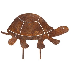 B2S BACK2SEASON Metal Stake Tortoise Patina Rust Garden Stake Spring Decorative Figure Decoration Width 20.5 cm