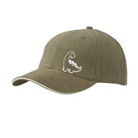 Huuraa Cap Hat Apatosaurus Dinosaur Unisex Cap Size with Motif for All Dino Fans Gift Idea for Friends and Family, Olive/Beige