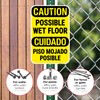 Caution Possible Wet Floor Bilingual Sign, 12x18 Inches, Rust Free