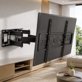 Full-Motion Dual-Arm TV Wall Mount for 40–80 Inch TVs, VESA up to 600x400mm