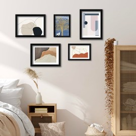 Picture Frame A4 Black Photo Frame 2 Packs, Black Picture Frames 21 X 29.7 cm, Display Wall Hanging & Desk Stand A4 Wooden Poster Frame with Plexiglass Window for A4 Picture Frames