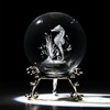 HDCRYSTALGIFTS 60mm(2.4inch) 3D Crystal Decorative Balls 3D Laser Engraved Crystal