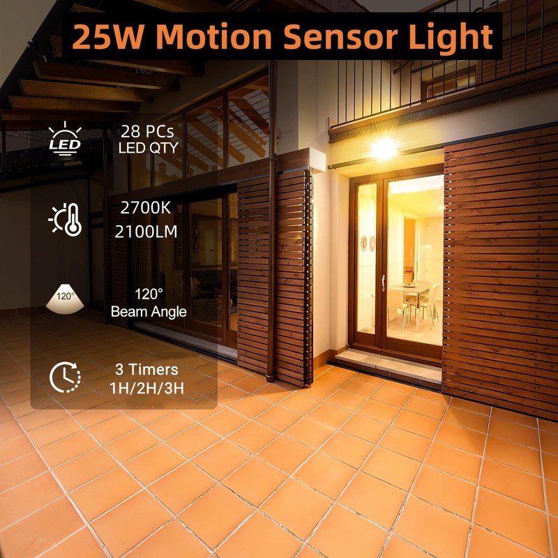 MEIKEE 25 W LED Spotlight with Motion Sensor 2700 K