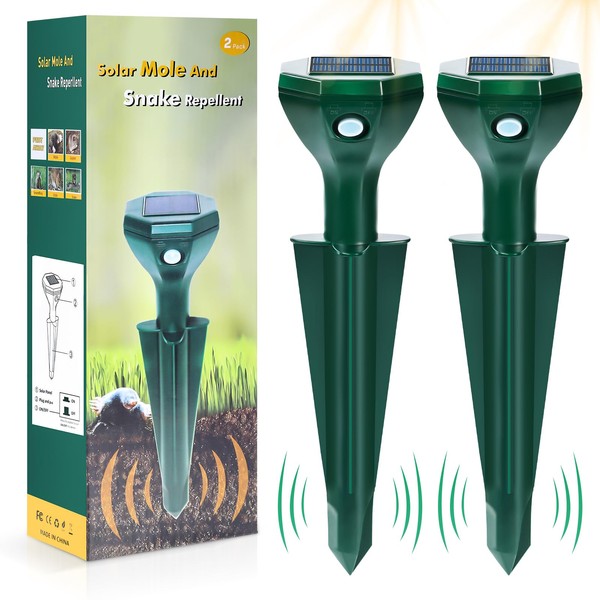 4 Pack-Solar Mole Repeller - Sonic Mole Repeller - Snake