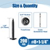 ANCHOREASE #8×1-1/4″ Wood Screw 200Pcs, Black Carbon Steel Standard Thread