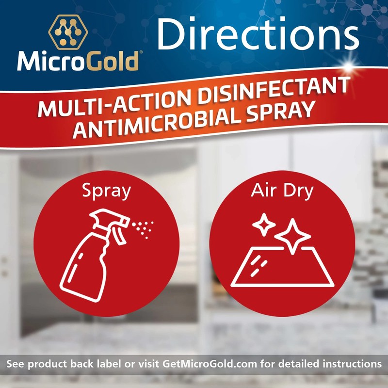 MicroGold Multi-Action Disinfectant Antimicrobial Spray Tested and Proven Effective to
