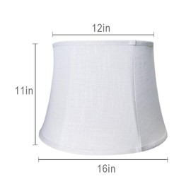 Tootoo Star Brown Large Drum Lamp Shade for Chandeliers Floor Light and Table Lamp, 12x16x11" Spider, Fabric Natural Linen Hand Crafted