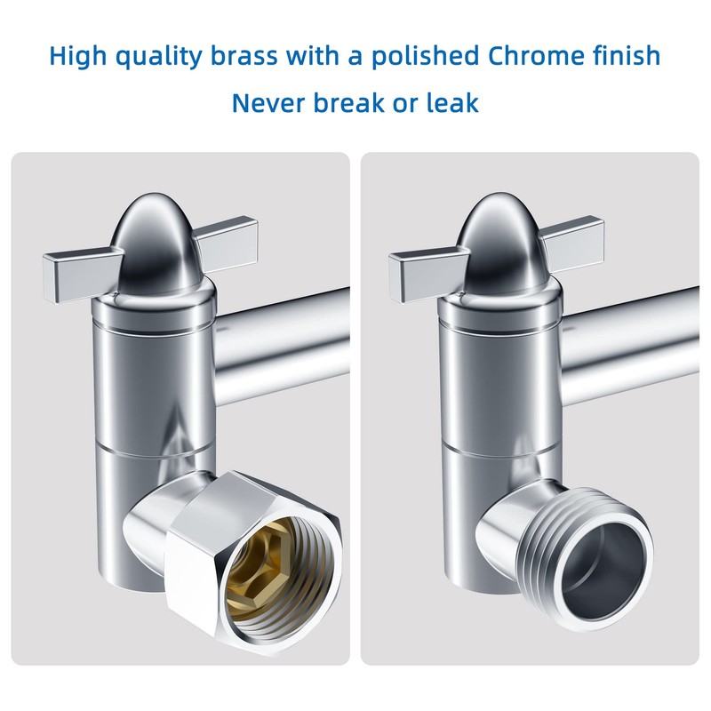 Brass 16 Inch Shower Head Extension Arm with Lock Joints,