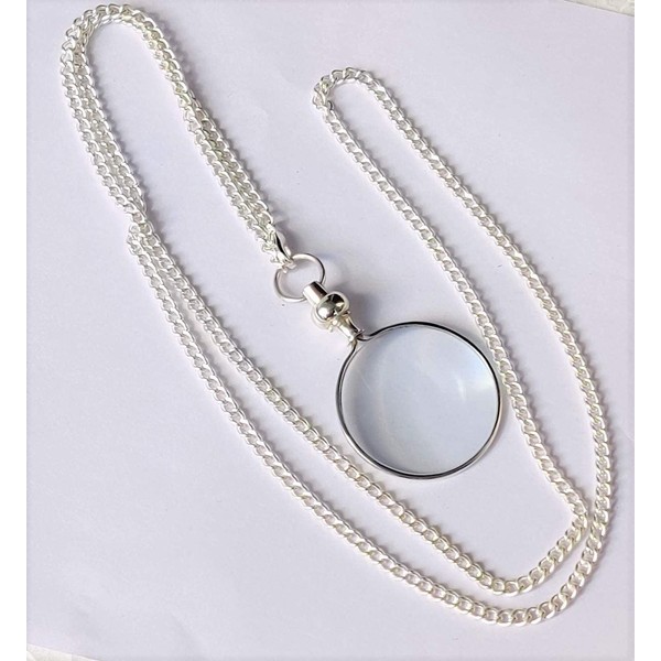 Perfect Plaza Necklace Magnifier Pendant Locket with 1.6-inch Glass Lens