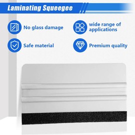 Henyall Plastic Squeegee Scraper Wallpaper Kit,Wrap Vinyl for Cars Scraper Tool,Plastic Felt Squeegee,Window Squeegee 15x8cm for Glass Film Vinyl Car Tint & Wallpaper(2 Pcs,Silver)