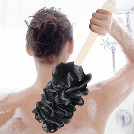 Arswin Arswin Back Scrubber for Shower, Loofah Long Handle Bath Body Brush, Soft Nylon Mesh Sponge On a Stick for Shower Men Women Kids Elderly, Exfoliating Scrub Cleaning Luffa for All Kinds of Skin(Black)