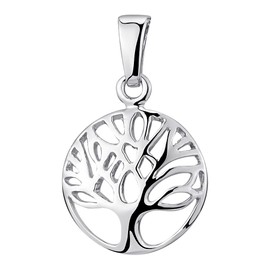 MATERIA by Matthias Wagner Tree of Life Pendant – Women's Necklace Pendant 925 Silver Round, Silver, No Gemstone