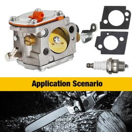 Concrete Saw Carburetor Kit with Fuel Filter Spark Plug, Fit for Partner Husqvarna K650 K700 K800 K1200, Replacement #503280418#506321503