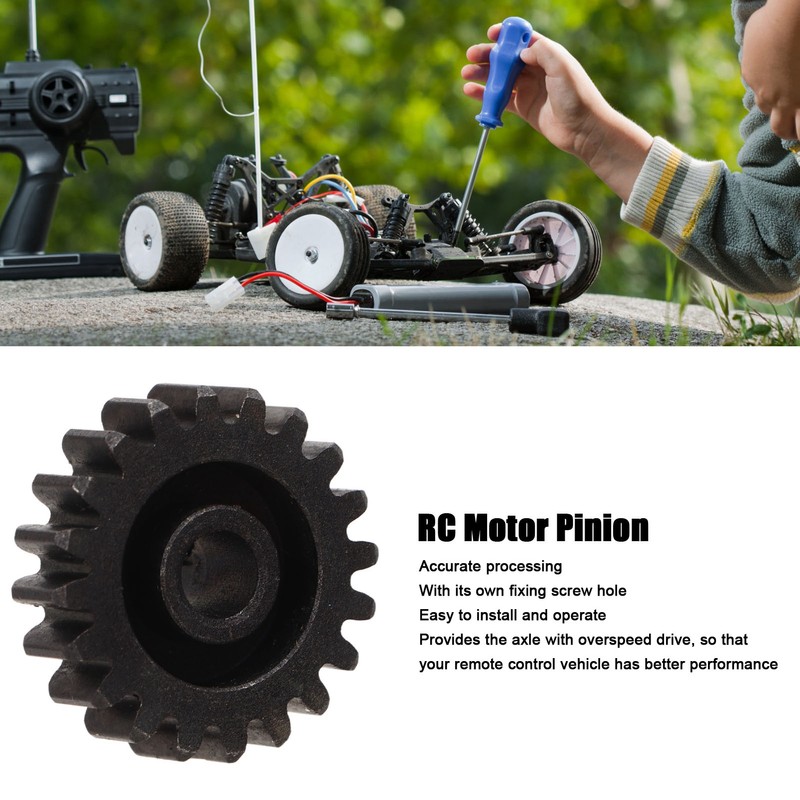 20T 22mm Diameter RC Motor Gear Steel Rust Protection Black