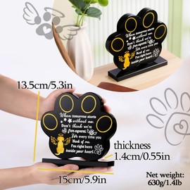Dog Memorial Black Crystal Gifts Loss of Pet Bereavement Plaque Engraved with Paw Prints Gold Angel Dog Sympathy Remembrance In Memory of Dog Passed Away