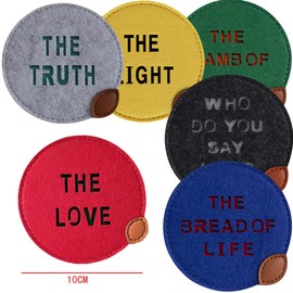 MinniLove Colored Coasters Insulation Pad, Water Absorbent, Round, Heat Resistant, Durable, Gift Set, Suitable for Teahous, Cafes, Restaurants, Dim Sum, Drinking Coffee (6 Types Per Set)