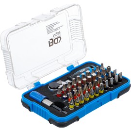 BGS 74299 Colour Bit Set with Bit Ratchet Drive External Hexagon 6.3 mm (1/4 Inch) 43-Piece