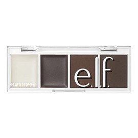 e.l.f. Mini cuádruple de cejas con ceras y polvos ultra pigmentados, kit de maquillaje y aseo de cejas, marrón oscuro, 0.14 onzas