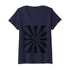 Womens Starlight Beam With Dovetail Pattern Black Cut Out V-Neck