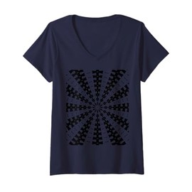 Womens Starlight Beam With Dovetail Pattern Black Cut Out V-Neck T-Shirt