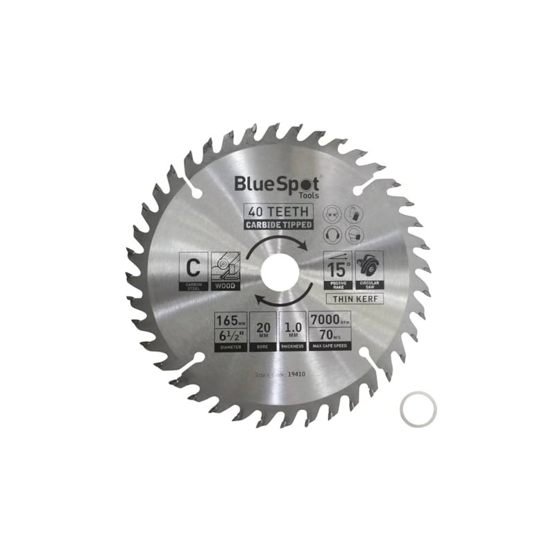 Blue Spot Tools Circular Saw Blade 165mm Thin Kerf for