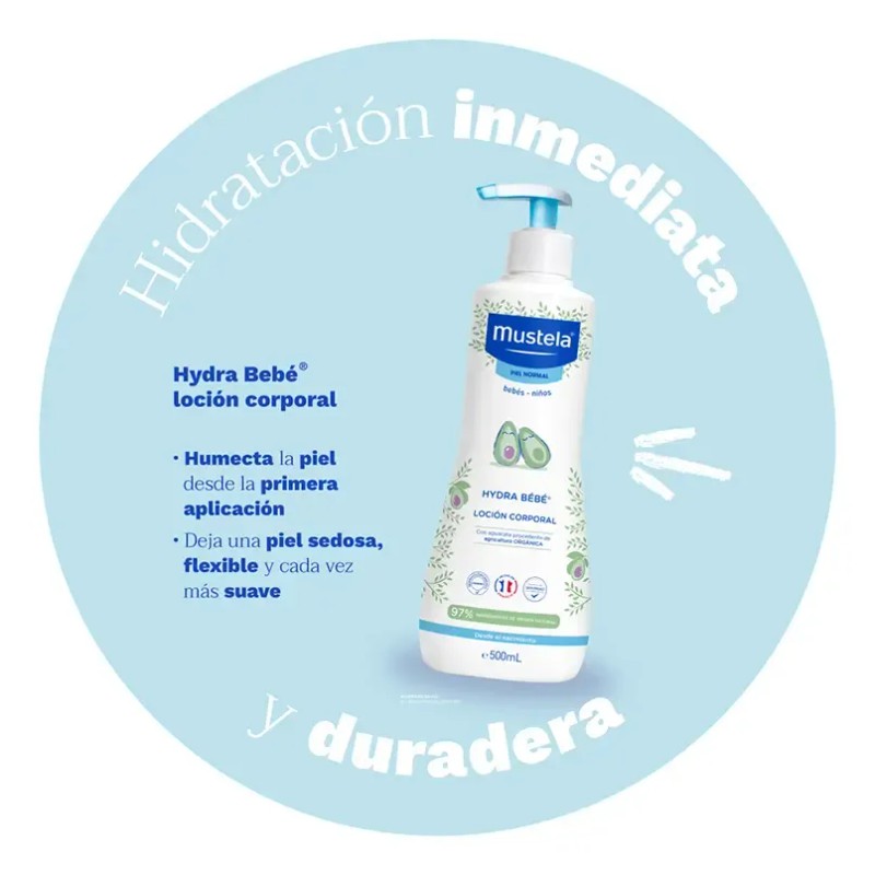 Mustela Hydrabebe Loción Corporal Para Piel Normal, 500ml