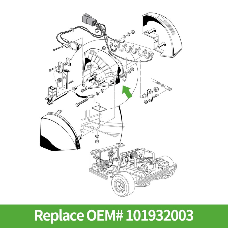10L0L Golf Cart V-Glide Wiper Switch Assembly, Compatible with Club