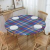 Gbuzozie Purple and Blue Checkered Tablecloth with Elastic Edge, Round