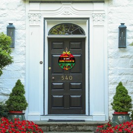 Juneteenth Decorations Juneteenth Door Wreath, Freedom Day Happy Juneteenth Door Decorations Wooden Sign, African American Juneteenth Party Supplies Hanging Door Decor for Porch Front Door