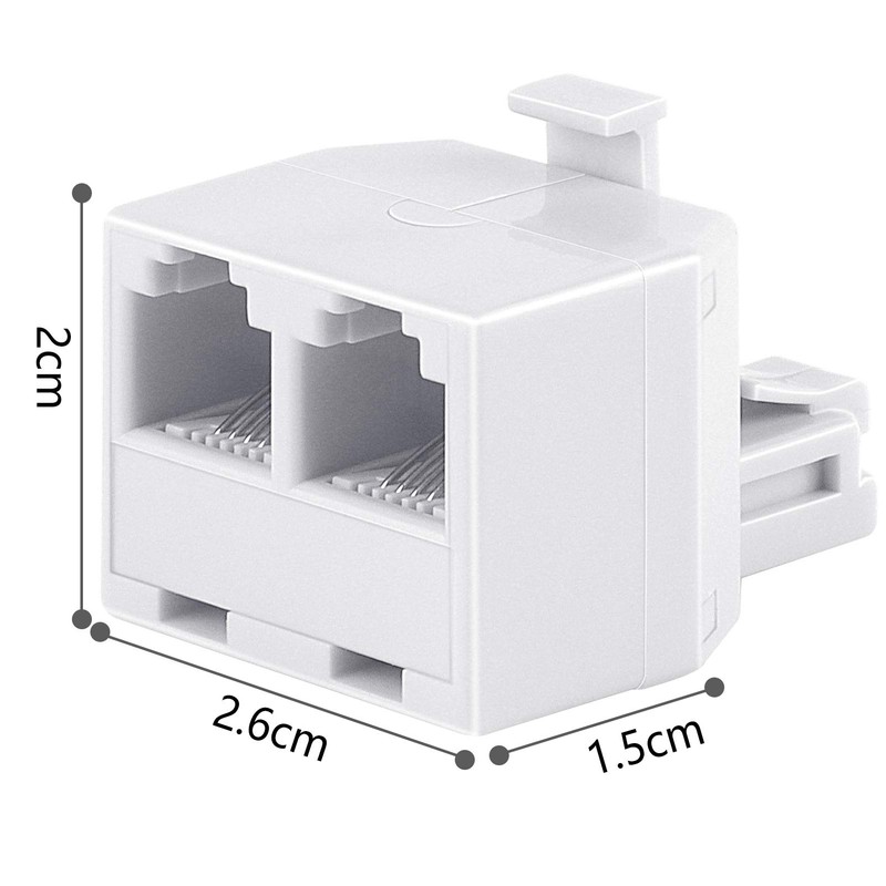 Uvital RJ11 Duplex Wall Jack Adapter Dual Phone Line Splitter