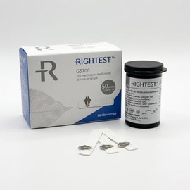 Tiras Reactivas para Medición de Glucosa en Sangre, 50 Piezas, Blanco y Azul, Alta Precisión, 0.6 Microlitros