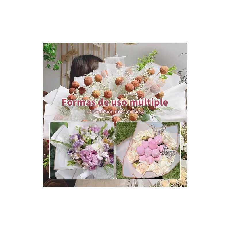 40 Hoja Papel Celofán Coreano Para Ramos Y Arreglos Florales