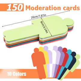 Presentation Cards Set of 150 Presentation Cards Human 12 x 8 cm Index Cards Flashcards Blank for Office School Presentation and Moderation (10 Colours)